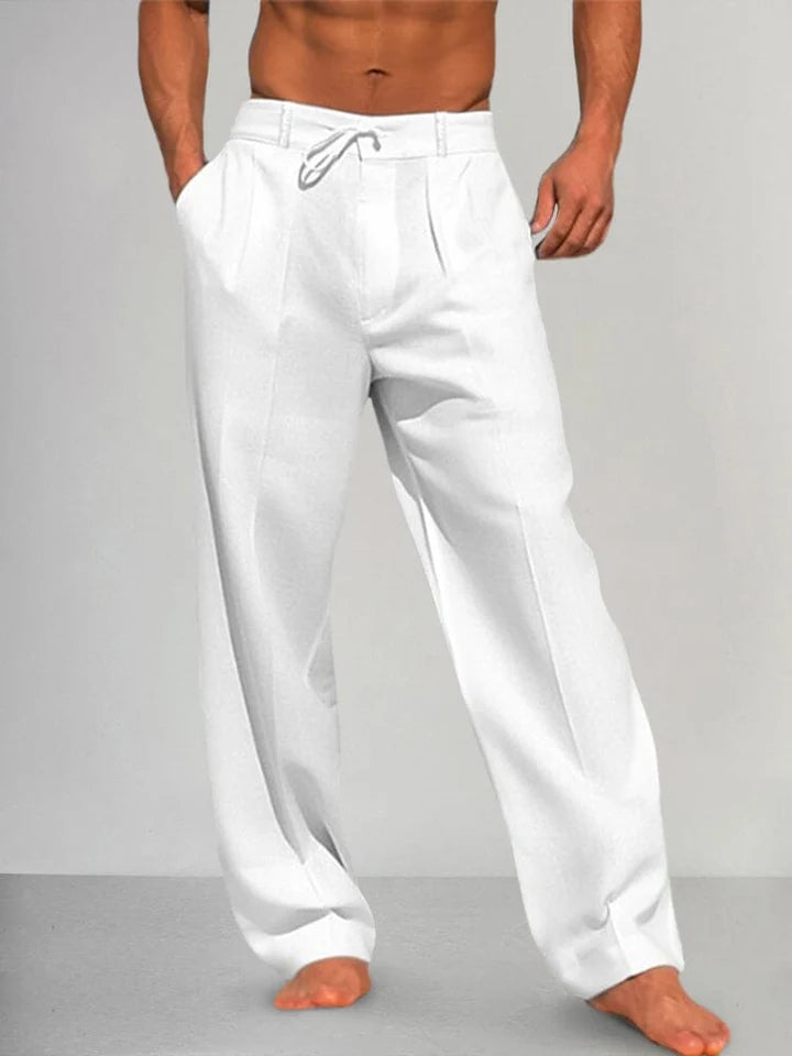 MARIO | PANTALONES RETOS DE ALGODÓN Y LINO