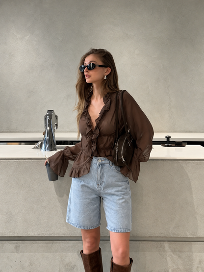 ELISA | BLUSA FLUIDA CON VOLANTES