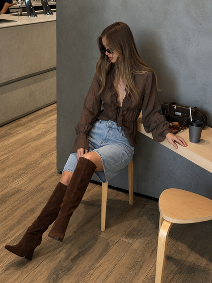 ELISA | BLUSA FLUIDA CON VOLANTES