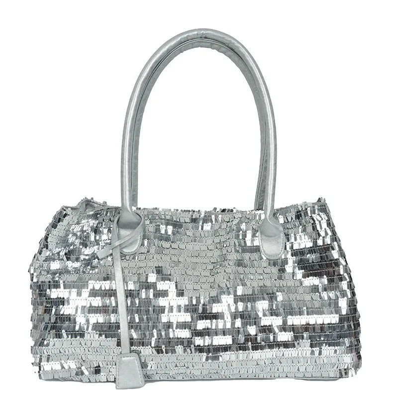 BOLSO LENTEJUELAS PLATEADAS