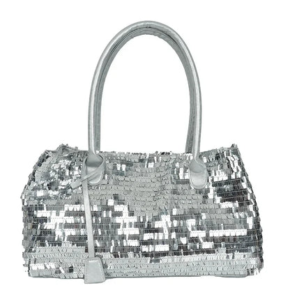 BOLSO LENTEJUELAS PLATEADAS