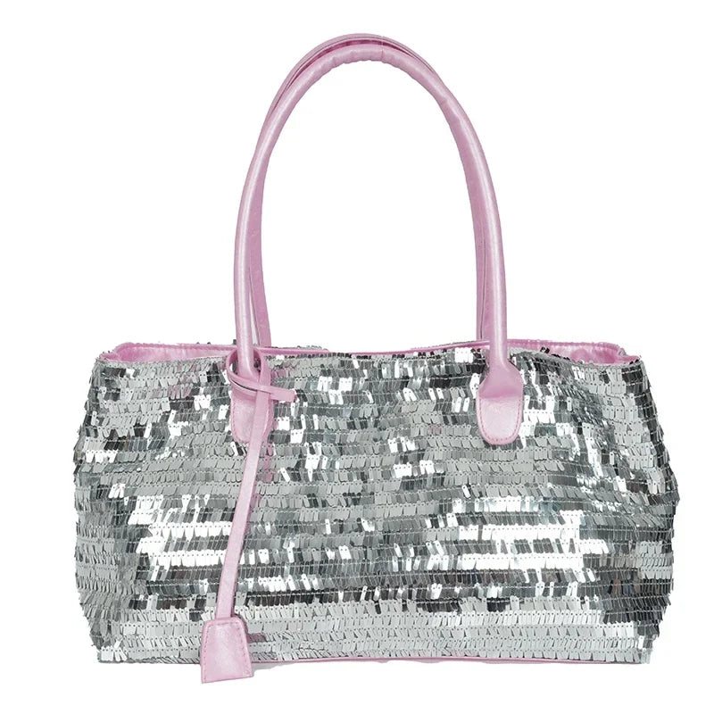 BOLSO LENTEJUELAS PLATEADAS