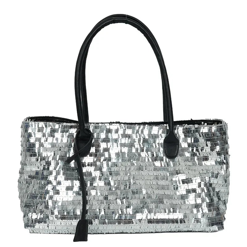 BOLSO LENTEJUELAS PLATEADAS