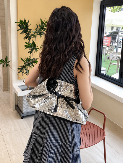 BOLSO LENTEJUELAS PLATEADAS