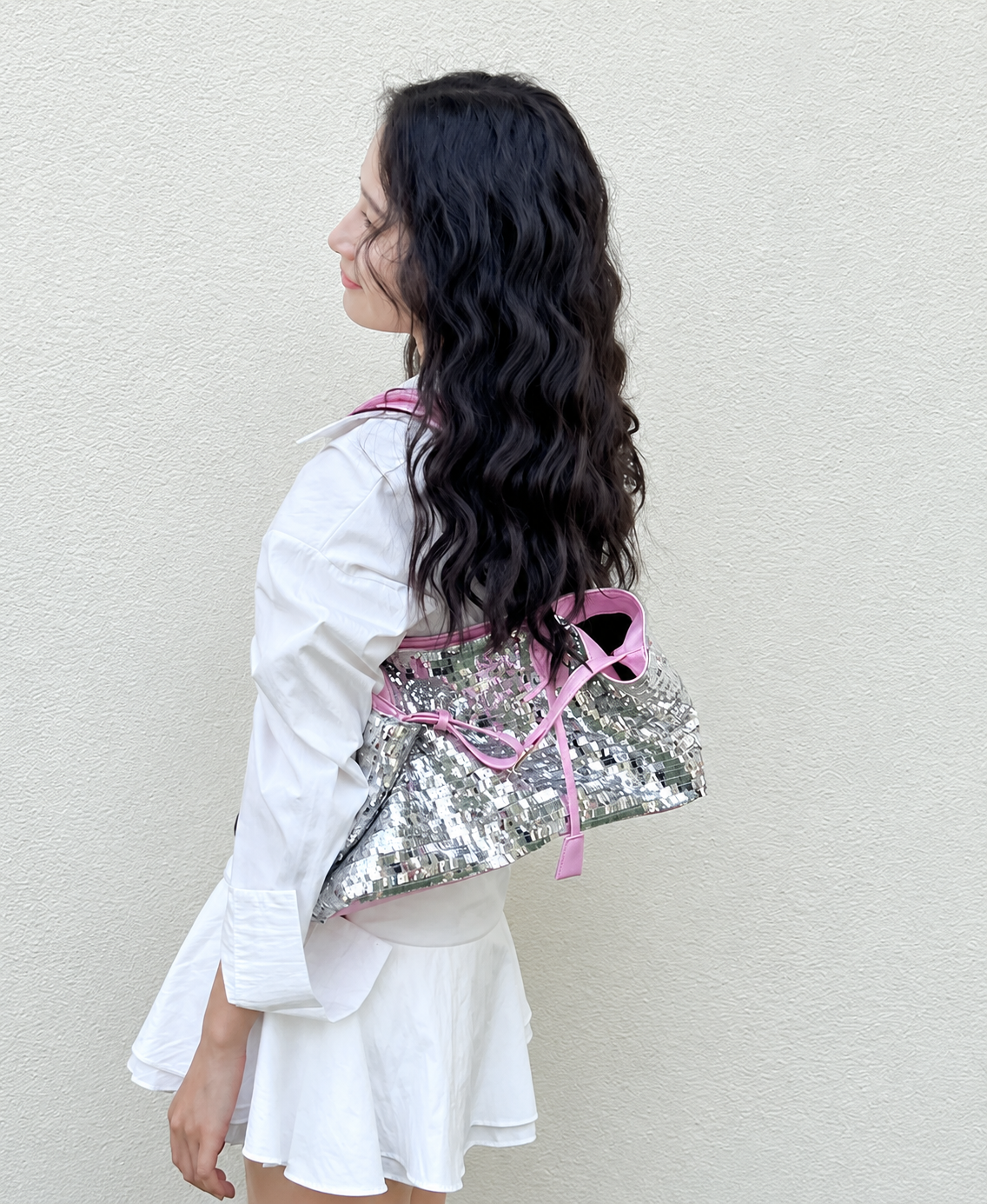 BOLSO LENTEJUELAS PLATEADAS