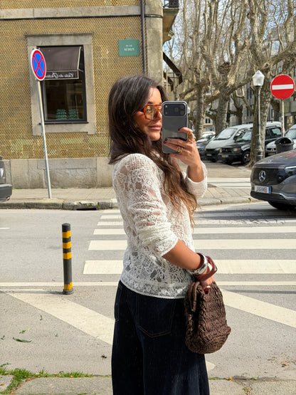 ALEXANDRA | BLUSA ENCAJE MARFIL