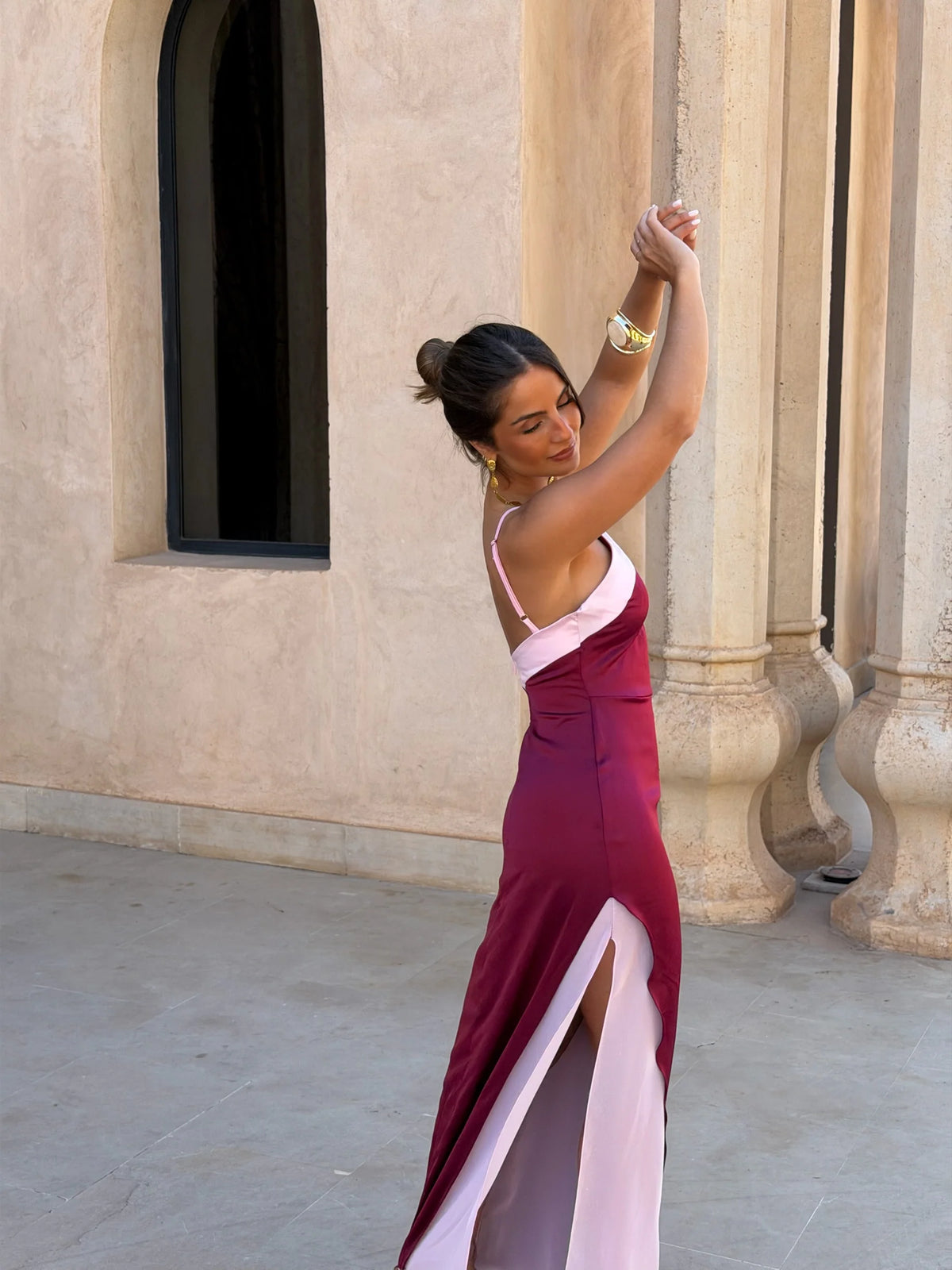 INÉS | VESTIDO BICOLOR CRUZADO