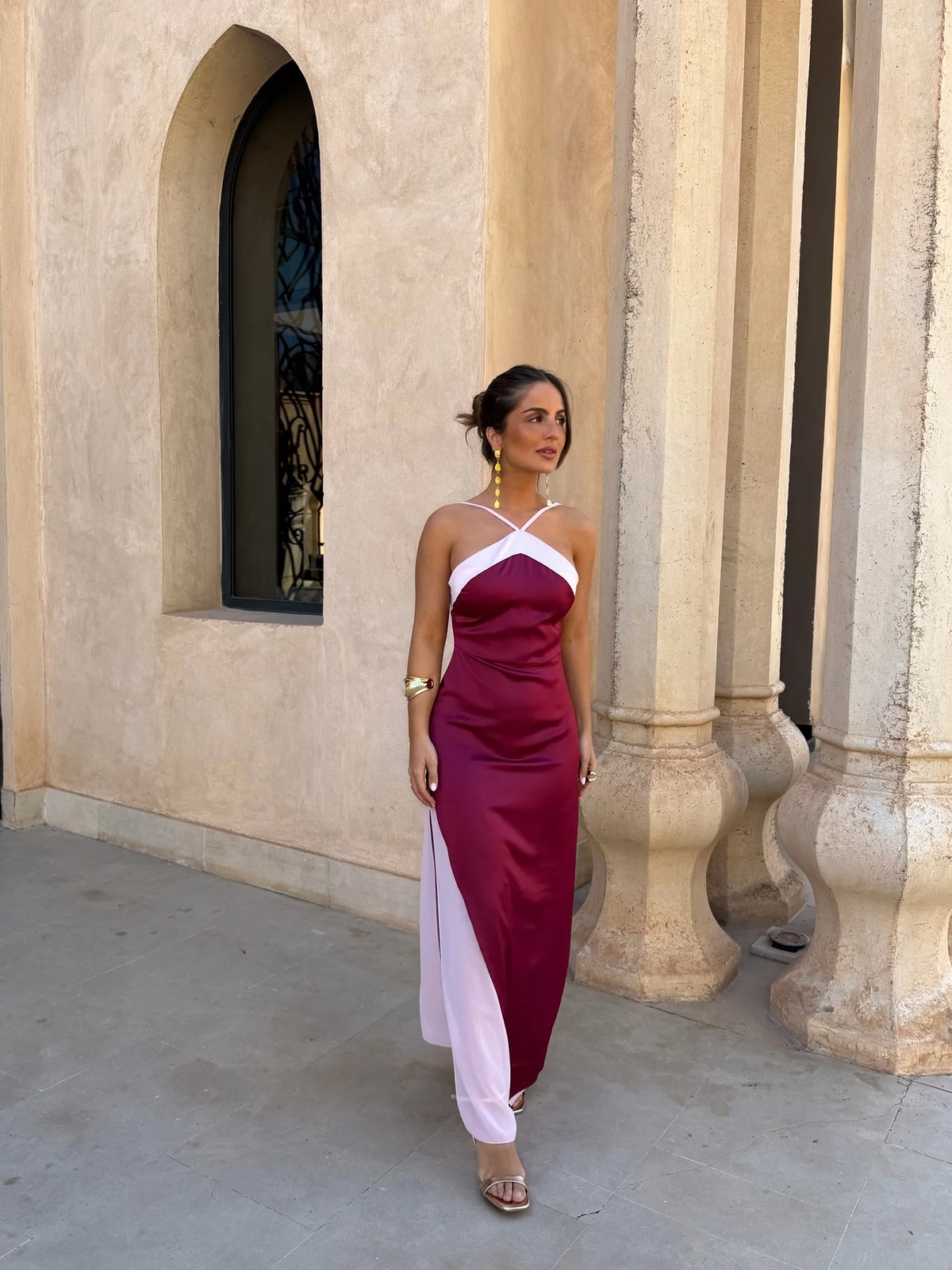 INÉS | VESTIDO BICOLOR CRUZADO
