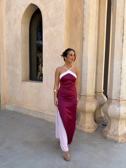INÉS | VESTIDO BICOLOR CRUZADO