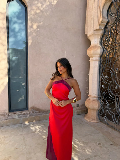 INÉS | VESTIDO BICOLOR CRUZADO