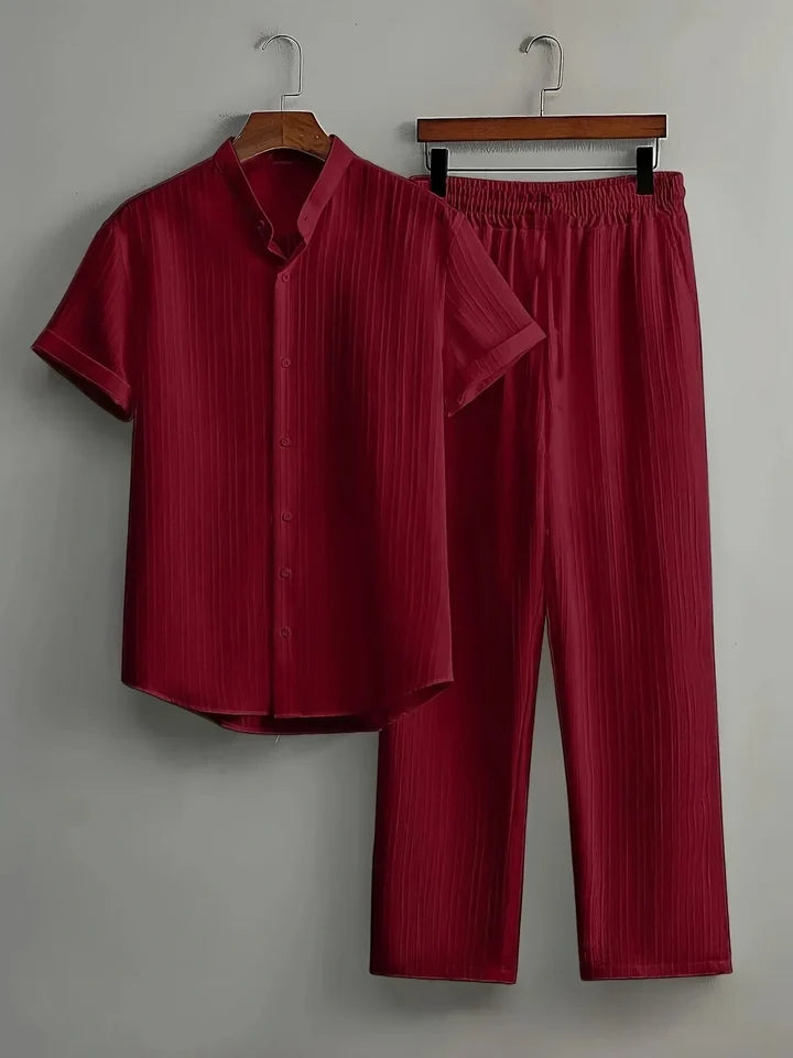 LEO | CONJUNTO DE MANGA CORTA CON DETALLES EN BAMBÚ