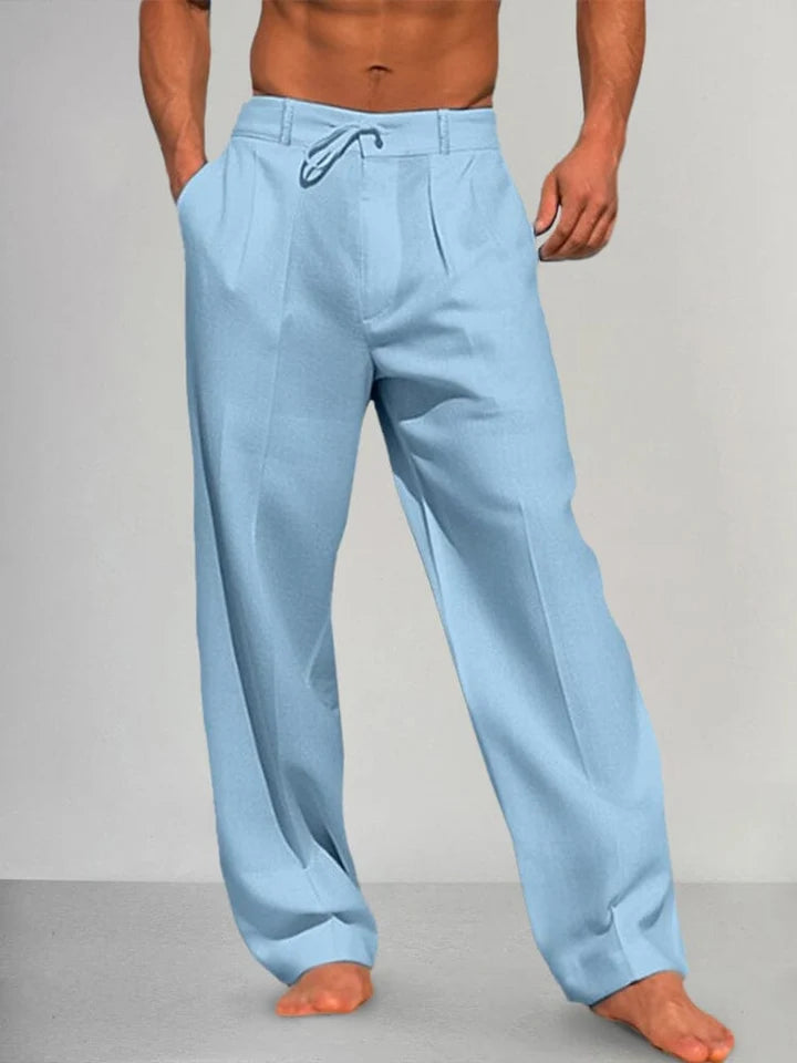 MARIO | PANTALONES RETOS DE ALGODÓN Y LINO
