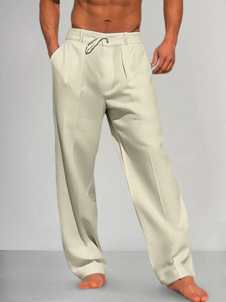 MARIO | PANTALONES RETOS DE ALGODÓN Y LINO