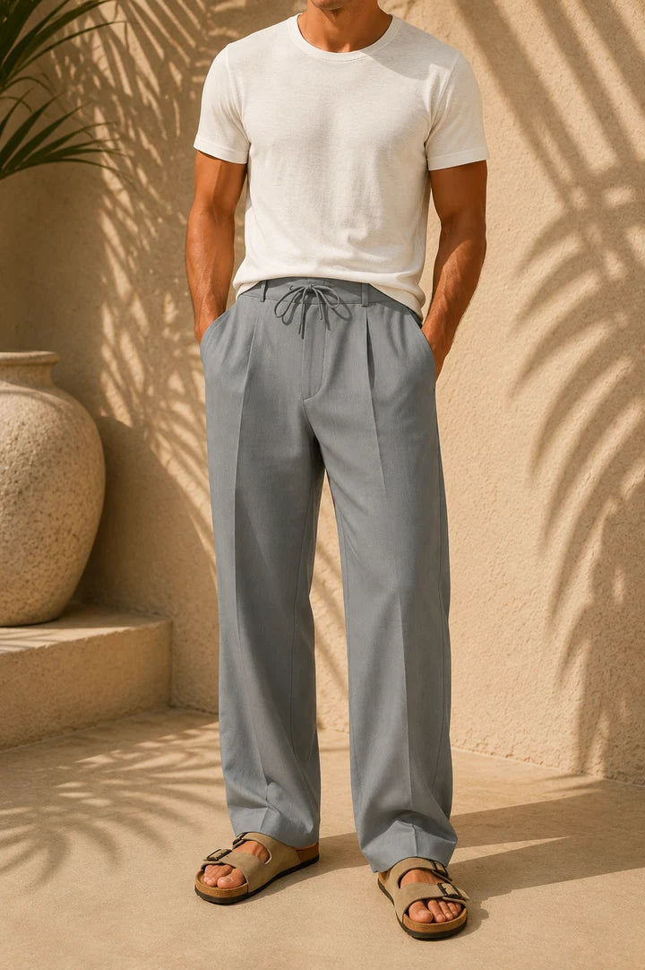 MARIO | PANTALONES RETOS DE ALGODÓN Y LINO