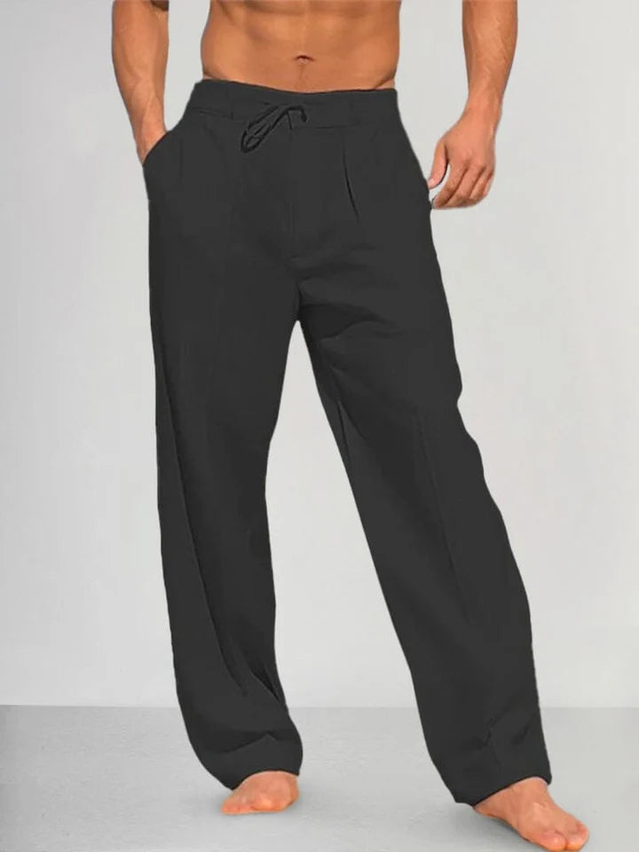 MARIO | PANTALONES RETOS DE ALGODÓN Y LINO